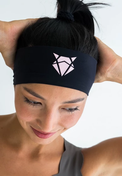 Incylence Opaska Headband V1 Narrow black light pink